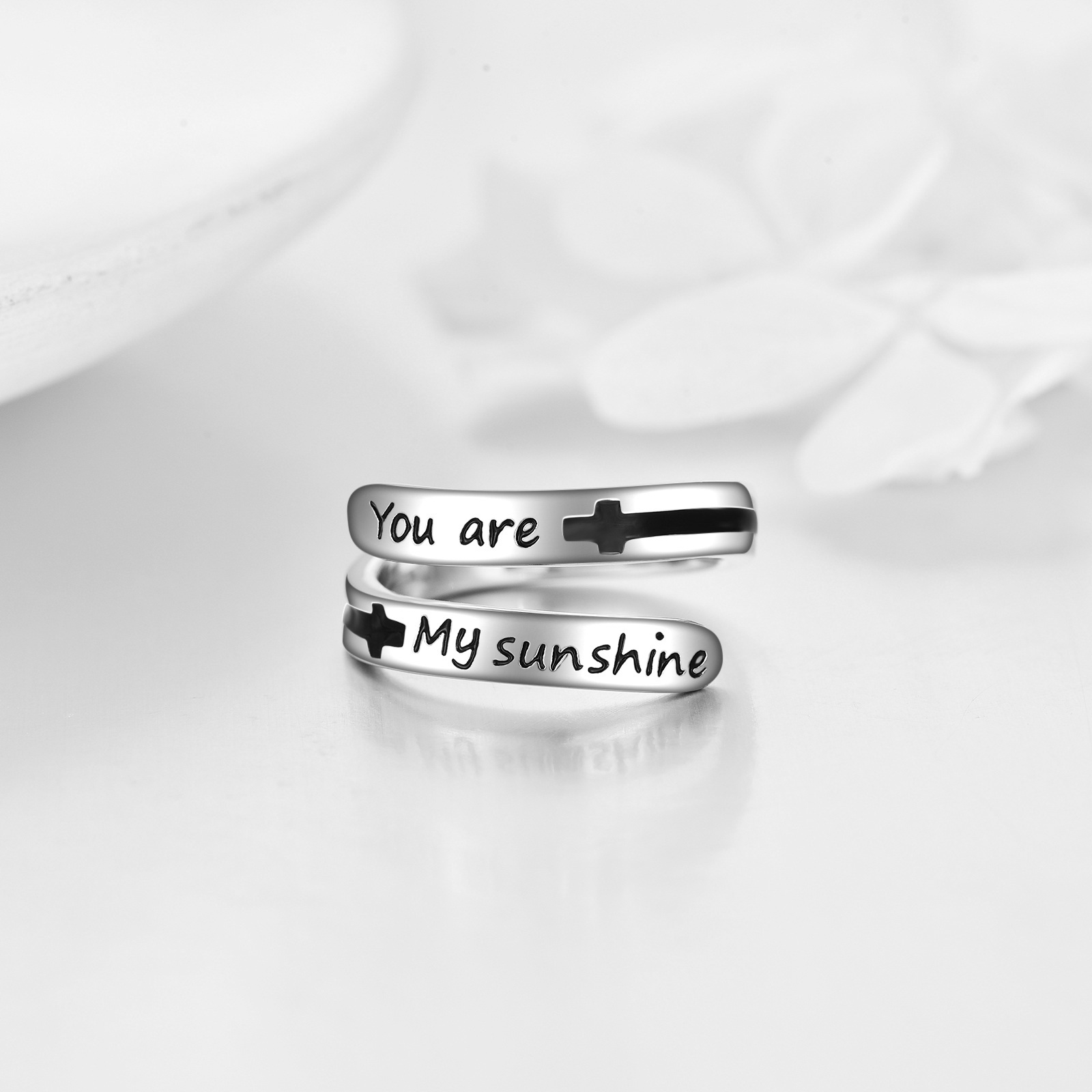 You Are My Sunshine Ring Sterling Silver Adjustable